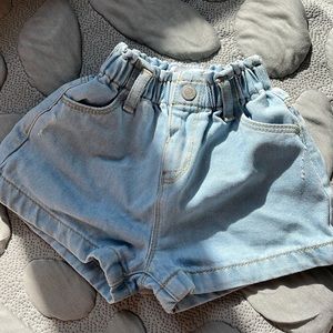 Zara Baby Girl High Waisted Jean Short 9-12 months